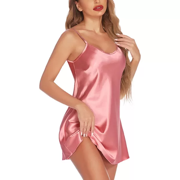 Avidlove Women Sleepwear Satin Nightgown Babydoll Lingerie Dress Mini Slip Chemise NightwearHibiscus