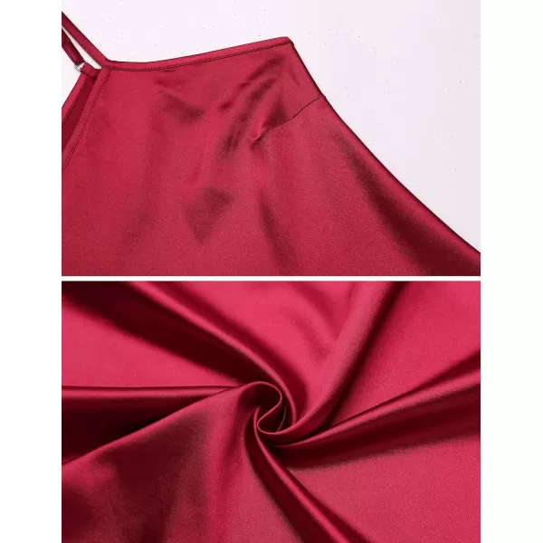 Avidlove Women Sleepwear Satin Nightgown Babydoll Lingerie Dress Mini Slip Chemise NightwearWine Red