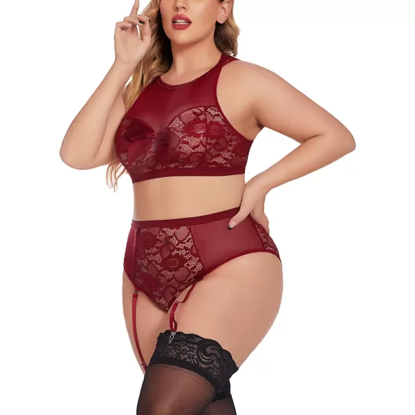 Avidlove Womens Exotic Lingerie Sets Plus Size Slutty Garter Belt Lingerie High Waist Bra and Panty SetWine Red22 PlusAvidlove Womens Exotic Lingerie Sets Plus Size Slutty Garter Belt Lingerie High Waist Bra and Panty SetWine Red22 Plus