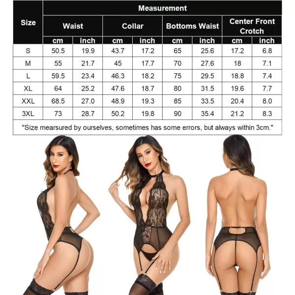 Avidlove Womens Lingerie Babydoll Nightwear with Garter Belts Deep VNeck BodysuitAvidlove Womens Lingerie Babydoll Nightwear with Garter Belts Deep VNeck Bodysuit