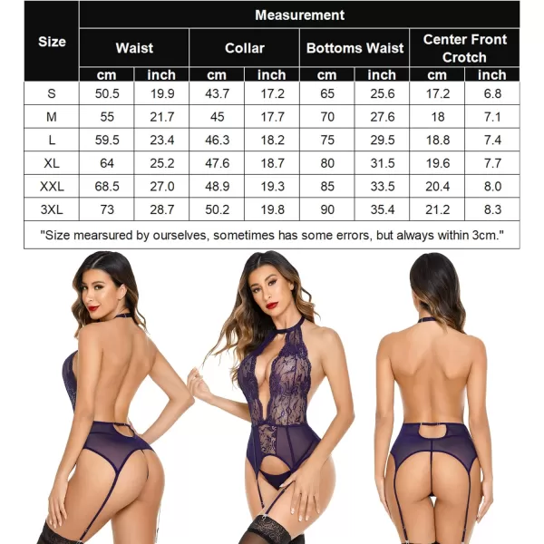 Avidlove Womens Lingerie Babydoll Nightwear with Garter Belts Deep VNeck BodysuitWineberry