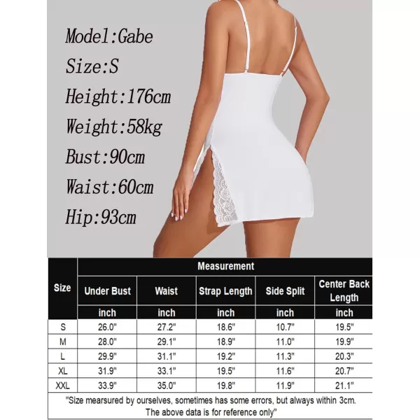 Avidlove Womens Lingerie Sexy Nightwear Spaghetti Strap Nightgown Babydoll ChemiseWhite