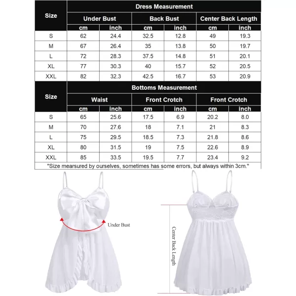 Avidlove Womens Self Knot Front Babydoll Lingerie Naughty Lingerie Floral Lace Teddy White MediumAvidlove Womens Self Knot Front Babydoll Lingerie Naughty Lingerie Floral Lace Teddy White Medium