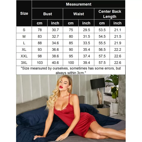 Avidlove Womens Sexy Lingerie for Women Lounge Nightwear Sexy Sleepwear Full Slip Chemise Lingerie Cotton Nightgowns Babydoll1 Dark Red