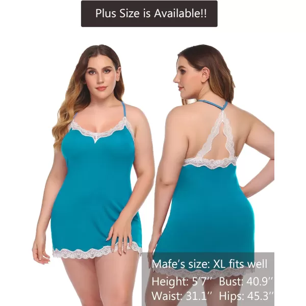 Avidlove Womens Sexy Lingerie for Women Lounge Nightwear Sexy Sleepwear Full Slip Chemise Lingerie Cotton Nightgowns BabydollBlue