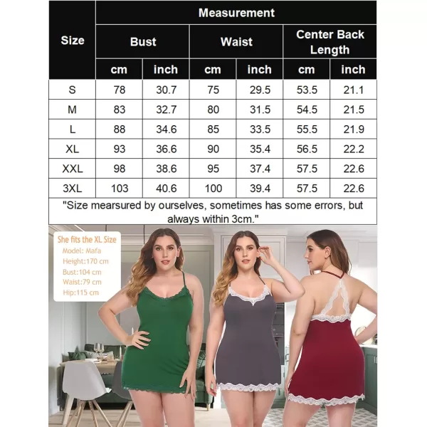 Avidlove Womens Sexy Lingerie for Women Lounge Nightwear Sexy Sleepwear Full Slip Chemise Lingerie Cotton Nightgowns BabydollCbeige