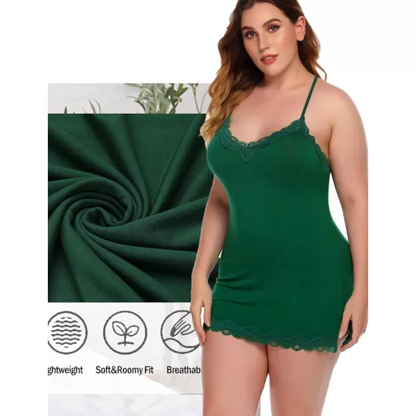 Avidlove Womens Sexy Lingerie for Women Lounge Nightwear Sexy Sleepwear Full Slip Chemise Lingerie Cotton Nightgowns BabydollCdark Green