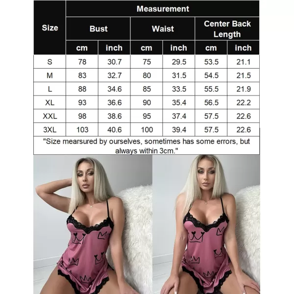 Avidlove Womens Sexy Lingerie for Women Lounge Nightwear Sexy Sleepwear Full Slip Chemise Lingerie Cotton Nightgowns BabydollPattern 11