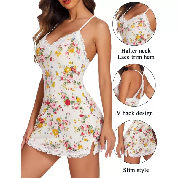 Avidlove Womens Sexy Lingerie for Women Lounge Nightwear Sexy Sleepwear Full Slip Chemise Lingerie Cotton Nightgowns BabydollPattern 8