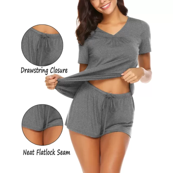 Avidlove Womens Shorts Pajama Set Short Sleeve Sleepwear Nightwear Pjs SXXLGrey