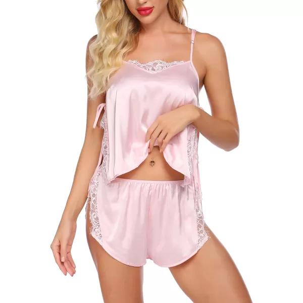 Avidlove Womens Silk Satin Pajamas Satin Sleepwear Lingerie Silk Lace Nightwear Sexy Cami Shorts Sets Pink SAvidlove Womens Silk Satin Pajamas Satin Sleepwear Lingerie Silk Lace Nightwear Sexy Cami Shorts Sets Pink S