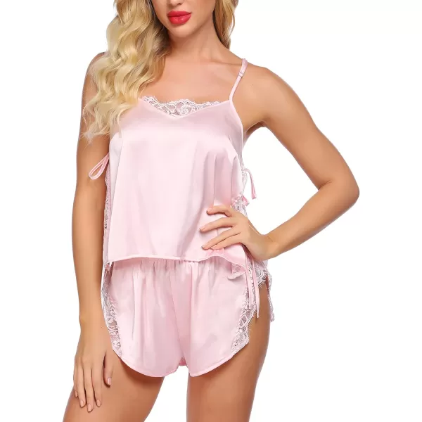 Avidlove Womens Silk Satin Pajamas Satin Sleepwear Lingerie Silk Lace Nightwear Sexy Cami Shorts Sets Pink SAvidlove Womens Silk Satin Pajamas Satin Sleepwear Lingerie Silk Lace Nightwear Sexy Cami Shorts Sets Pink S