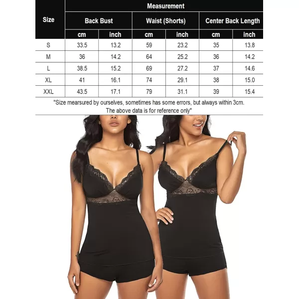 Avidlove Womens Sleepwear Lace Pajamas Cami PJS Set Pajama Set for Women1black