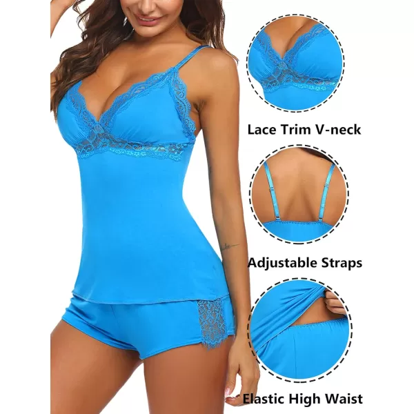 Avidlove Womens Sleepwear Lace Pajamas Cami PJS Set Pajama Set for WomenBlue