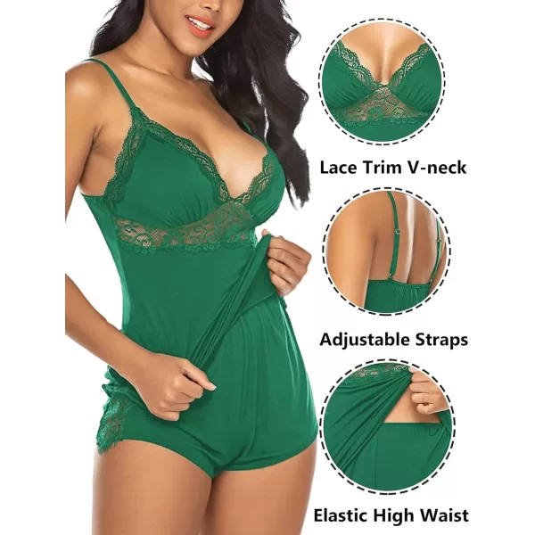 Avidlove Womens Sleepwear Lace Pajamas Cami PJS Set Pajama Set for WomenGreen