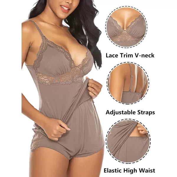 Avidlove Womens Sleepwear Lace Pajamas Cami PJS Set Pajama Set for WomenKhaki