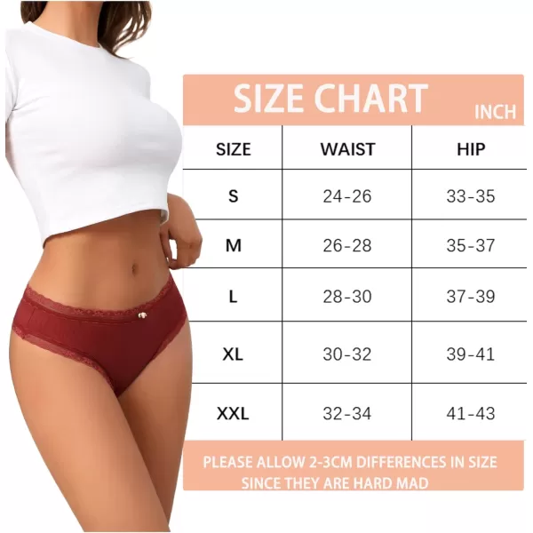 Avidlove Womens Underwear Hipster Panties Lace Bikini Brief Underwear 2 amp 4 Pack SXXLBlackWine RedNavy BlueRed