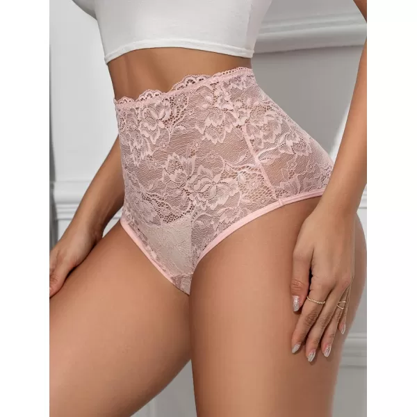 Avidlove Womens Underwear Invisible Seamless Hipster Lace Underwear Full Coverage PantiesHot Pink