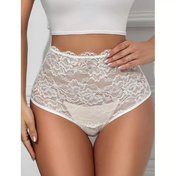 Avidlove Womens Underwear Invisible Seamless Hipster Lace Underwear Full Coverage PantiesWhite