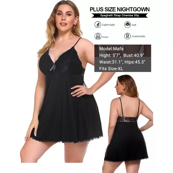 AvidlovenbspWomennbspNightgownnbspSexynbspSleepwearnbspLacenbspChemisenbspVnecknbspModalnbspBabydollnbspLoungenbspDressBlack