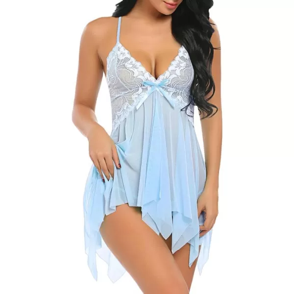 Avidlove Lingerie for Women Lace Babydoll Sleepwear Boudoir Outfits Plus Size Langeray XS5XL1baby Blue