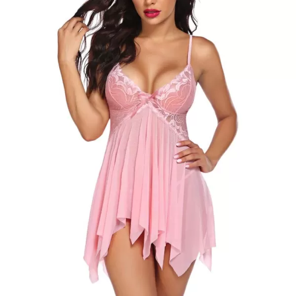 Avidlove Lingerie for Women Lace Babydoll Sleepwear Boudoir Outfits Plus Size Langeray XS5XLPeach