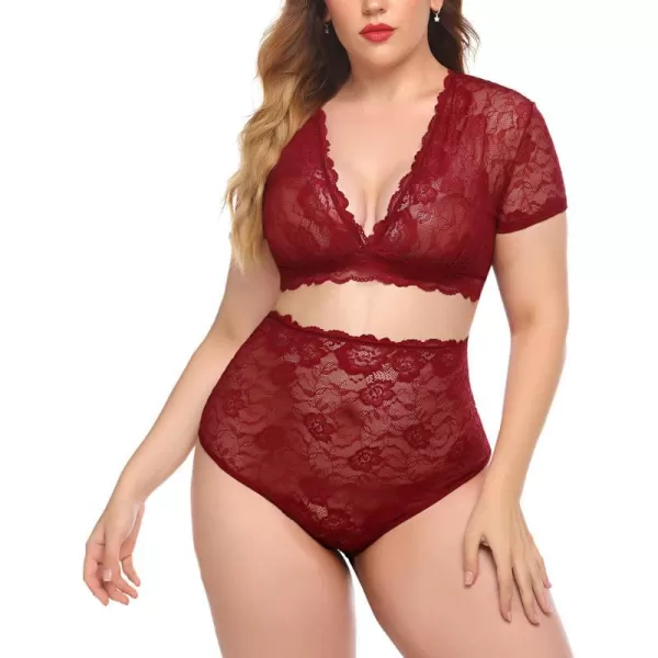 Avidlove Lingerie for Women Plus Size High Waist Panty Sexy 2 Piece Lingerie Set Lace UnderwearAvidlove Lingerie for Women Plus Size High Waist Panty Sexy 2 Piece Lingerie Set Lace Underwear