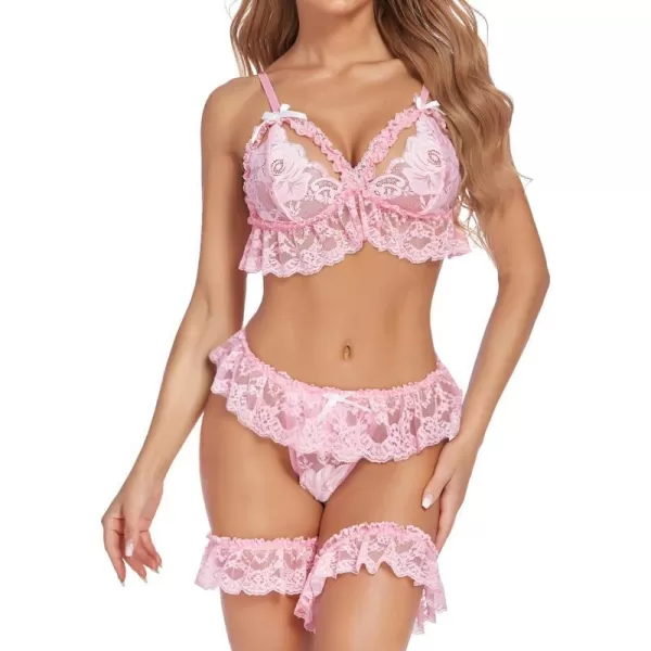 Avidlove Sexy Lingerie Set for Women Ruffle Lace Bra and Panty Set Mesh 2 Piece Lingerie SetAvidlove Sexy Lingerie Set for Women Ruffle Lace Bra and Panty Set Mesh 2 Piece Lingerie Set