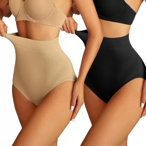 Avidlove Tummy Control Shapewear Thong for Women High Waist Compression Panties Shaping Body Shaper UnderwearBlackampkhaki