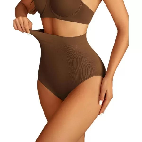 Avidlove Tummy Control Shapewear Thong for Women High Waist Compression Panties Shaping Body Shaper UnderwearBrown