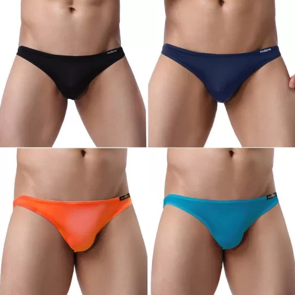 Avidlove Underwear Mens 4 Pack Classic Low Rise Stretchy Hip Briefs BikiniBlackNavy BluePeacock BlueOrange22