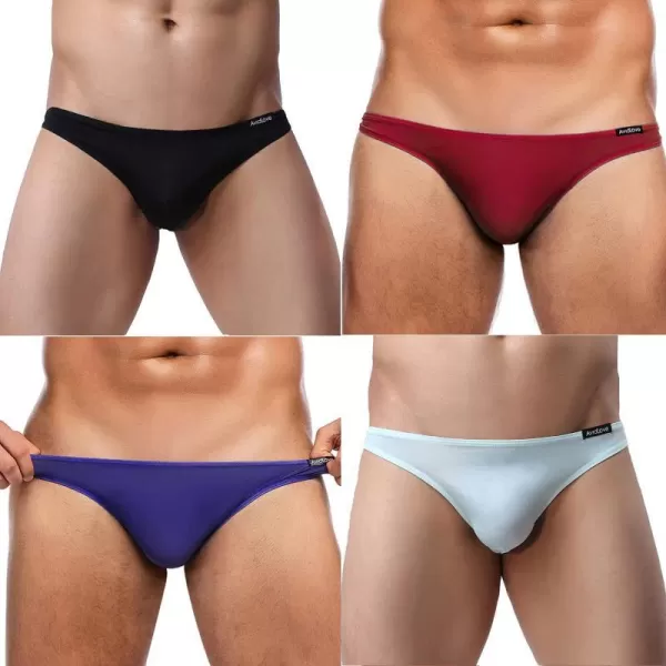 Avidlove Underwear Mens 4 Pack Classic Low Rise Stretchy Hip Briefs BikiniBlackRedPurpleLight Green16