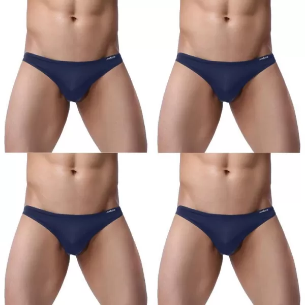 Avidlove Underwear Mens 4 Pack Classic Low Rise Stretchy Hip Briefs BikiniNavy Blue4 Pack