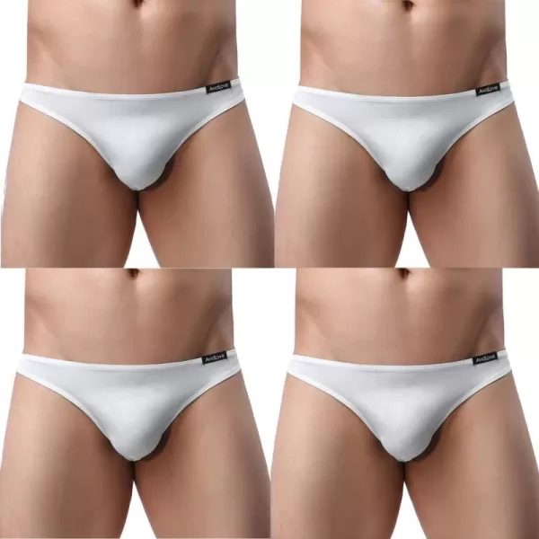 Avidlove Underwear Mens 4 Pack Classic Low Rise Stretchy Hip Briefs BikiniWhite4 Pack