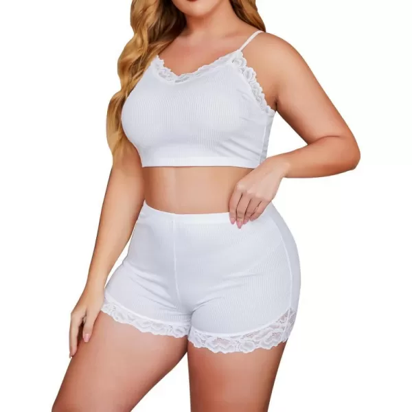 Avidlove Women Lingerie Set Plus Size Lace V Neck Cami Top and Shorts Pajama SetAvidlove Women Lingerie Set Plus Size Lace V Neck Cami Top and Shorts Pajama Set