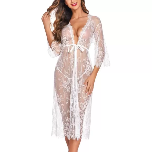 Avidlove Women Long Lace Lingerie Long Belted Robe Sheer Babydoll Nightgown NightdressAvidlove Women Long Lace Lingerie Long Belted Robe Sheer Babydoll Nightgown Nightdress