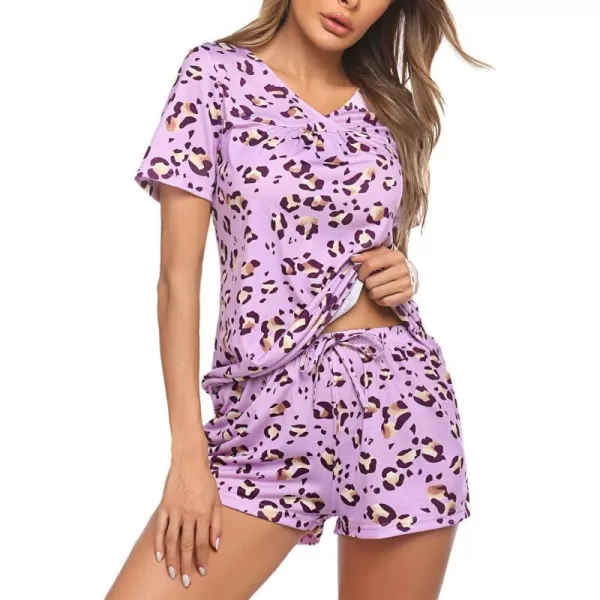 Avidlove Womens Shorts Pajama Set Short Sleeve Sleepwear Nightwear Pjs SXXLLeopard Spotspurple