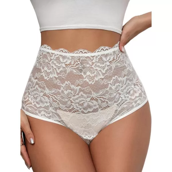 Avidlove Womens Underwear Invisible Seamless Hipster Lace Underwear Full Coverage PantiesWhite