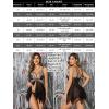imageAvidlove Women Lace Lingerie Front Closure Babydoll V Neck Nightwear Sexy Chemise NightieBdark Black