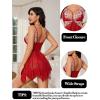 imageAvidlove Women Lace Lingerie Front Closure Babydoll V Neck Nightwear Sexy Chemise NightieBred Sequin