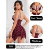 imageAvidlove Women Lace Lingerie Front Closure Babydoll V Neck Nightwear Sexy Chemise NightieBurgundy Butterfly Print