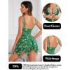 imageAvidlove Women Lace Lingerie Front Closure Babydoll V Neck Nightwear Sexy Chemise NightieClover Print