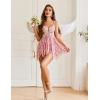 imageAvidlove Women Lace Lingerie Front Closure Babydoll V Neck Nightwear Sexy Chemise NightieFloral Pink