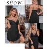 imageAvidlove Women Nightgown Sexy Sleepwear Lace Chemise Vneck Modal Babydoll Lounge DressBlack