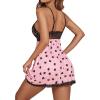 imageAvidlove Women Nightgown Sexy Sleepwear Lace Chemise Vneck Modal Babydoll Lounge DressBlack Heart