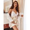 imageAvidlove Women Nightgown Sexy Sleepwear Lace Chemise Vneck Modal Babydoll Lounge DressFlowers