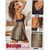 imageAvidlove Women Nightgown Sexy Sleepwear Lace Chemise Vneck Modal Babydoll Lounge DressLepoard