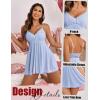 imageAvidlove Women Nightgown Sexy Sleepwear Lace Chemise Vneck Modal Babydoll Lounge DressLight Blue 1