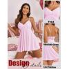 imageAvidlove Women Nightgown Sexy Sleepwear Lace Chemise Vneck Modal Babydoll Lounge DressLight Pink