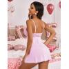imageAvidlove Women Nightgown Sexy Sleepwear Lace Chemise Vneck Modal Babydoll Lounge DressLight Pink